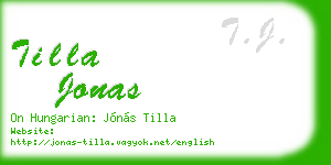 tilla jonas business card